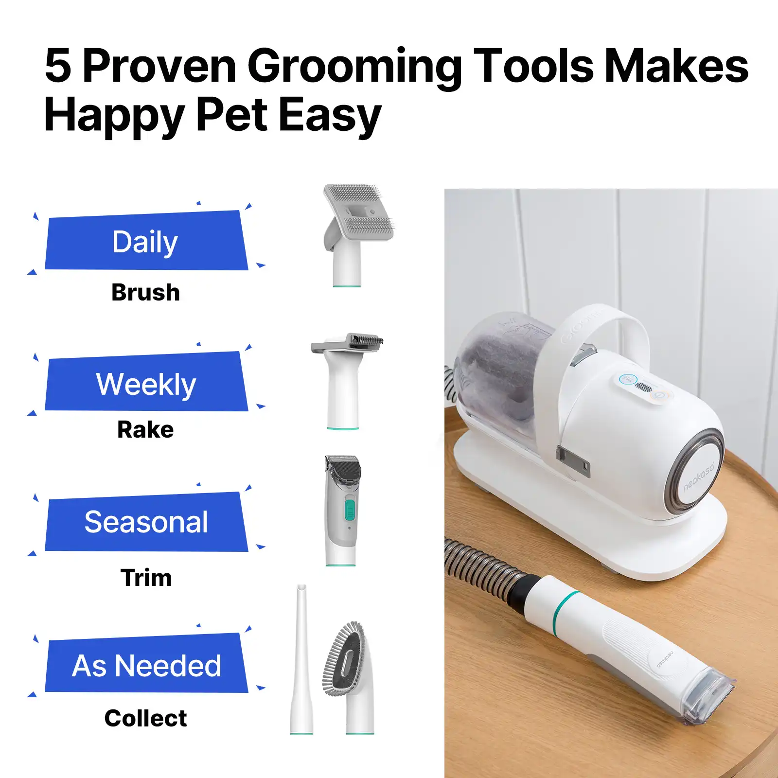 Neakasa P1 Pet Grooming Vacuum Kit for Rabbits - Image 4